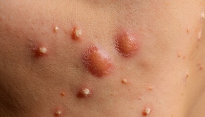 Fototapeta premium Dermatitis Rash Texture: A Microscopic Look at Skin Allergies