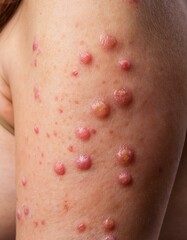 Fototapeta premium Detailed Background of Skin Allergy Rash Texture