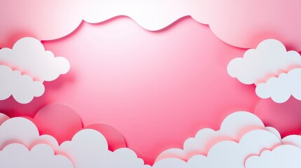 Papercut Cloudscape: A Delicate Pink Dream