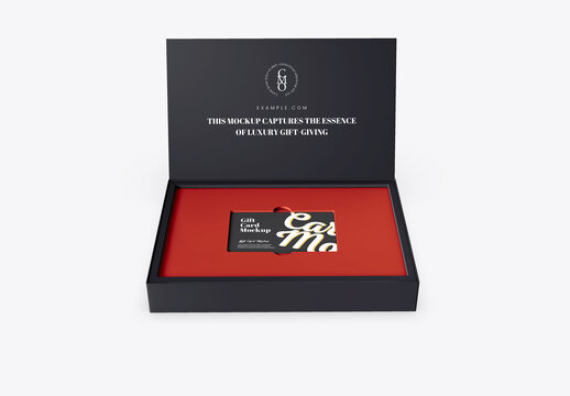 Gift Card in a Box Mockup