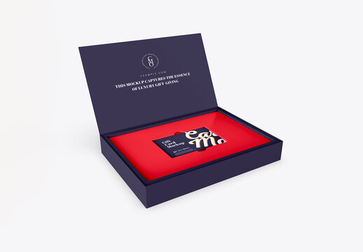Gift Card in a Box Mockup