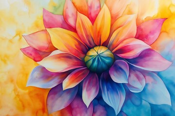 Fototapeta premium A colorful watercolor painting of a flower