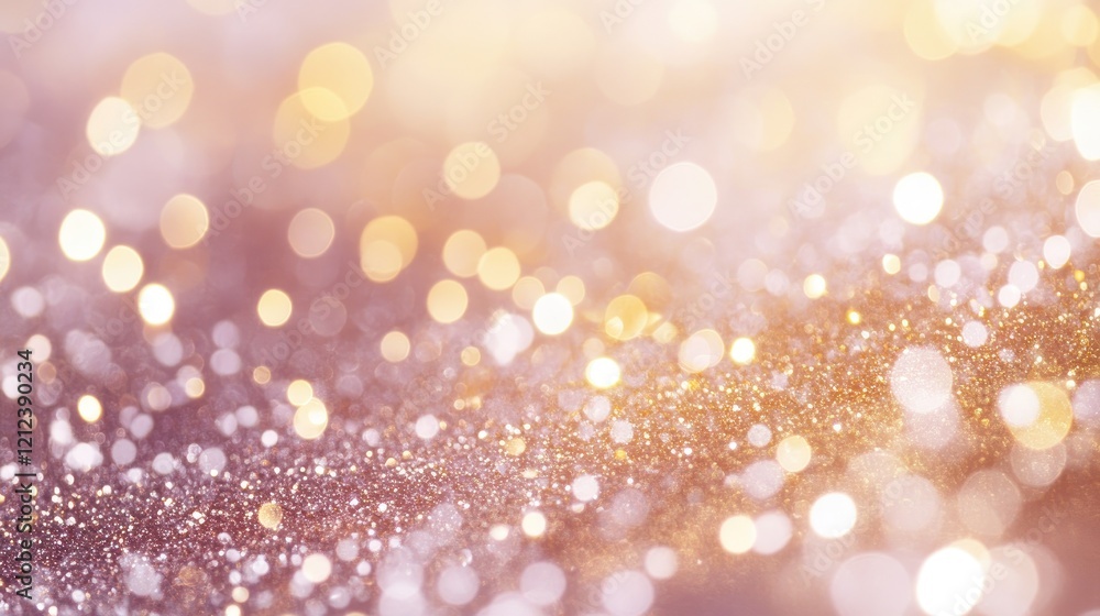 Poster sparkling glitter background with bokeh lights.