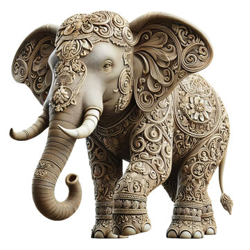 Elephen 3d on white background
