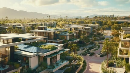 Fototapeta premium A photo of a LEED Gold-certified sustainable urban setting