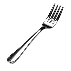 Shiny polished silver dinner fork cutlery isolated transparent background
