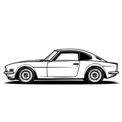 Naklejka premium Classic car side view graphic