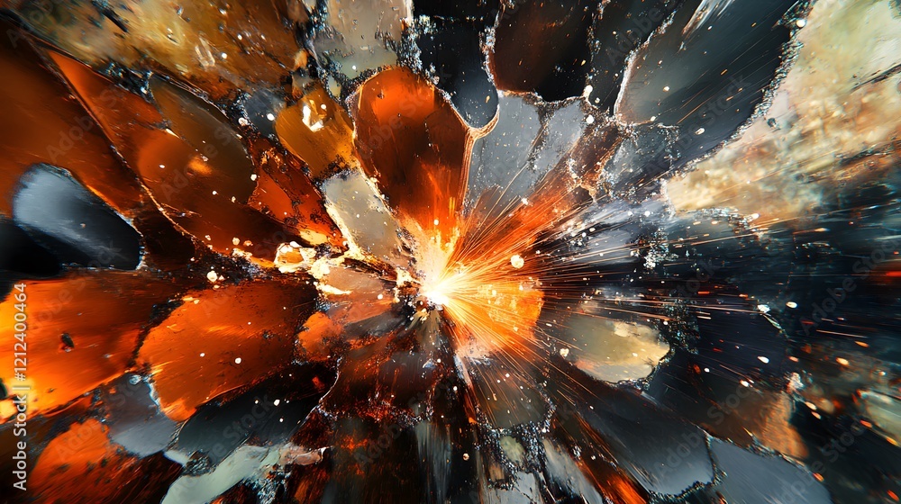 Poster explosive color burst abstract art digital design vibrant environment close-up view creative concept