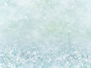 Fototapeta premium Soft blue watercolor texture with falling particles.