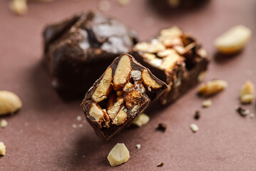 chocolate candy bars with nuts