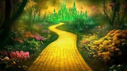 Experience the charm of a magical emerald city set in a vibrant springtime.