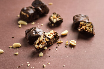 chocolate candy bars with nuts