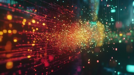 Fototapeta premium Abstract Data Stream Visualization Colorful Lights