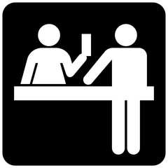 ticket purchase sign symbol isolated on black  background. vector ilustration. 
