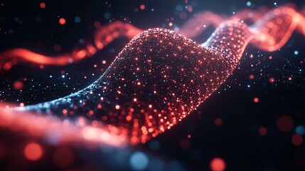 A virtual representation of genetic data being processed in bioinformatics pipelines, with focus on sequence alignment. 366