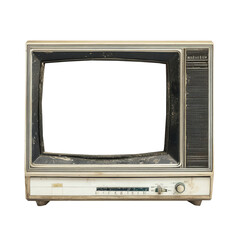 An old TV on a transparent background