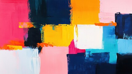 Abstract Colorful Painting Bold Strokes Vibrant Hues