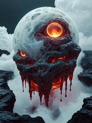 Surreal alien planet space landscape 