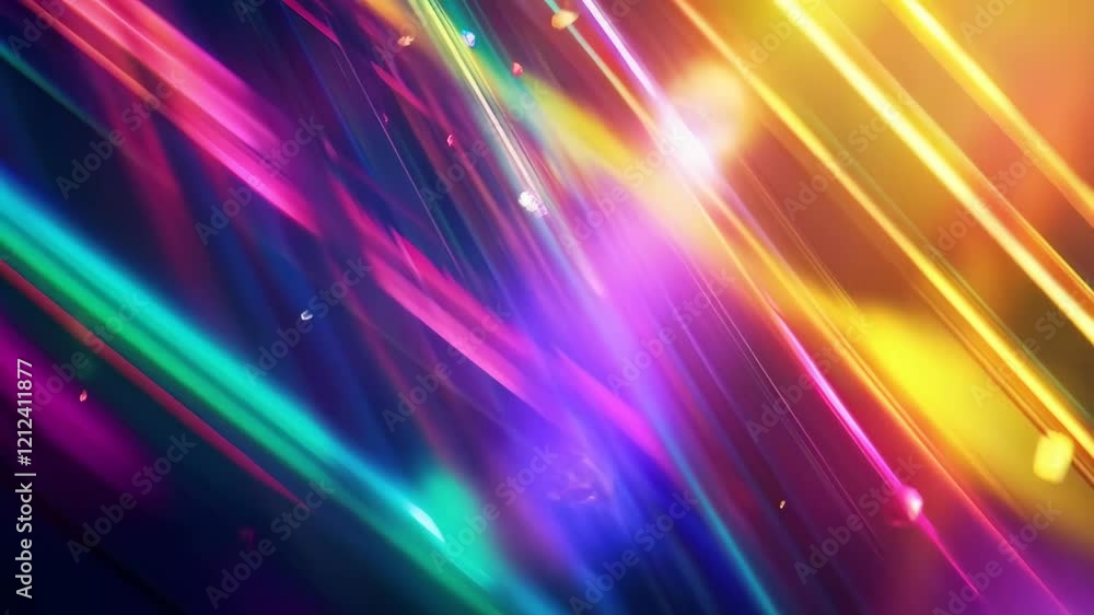 Poster vibrant neon light streaks pulsating in dynamic motion