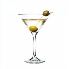 An elegant and classic Martini cocktail with gin or vodka, dry vermouth, and olive garnish
