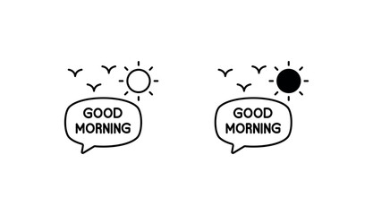 Good Morning icon design with white background stock illustration