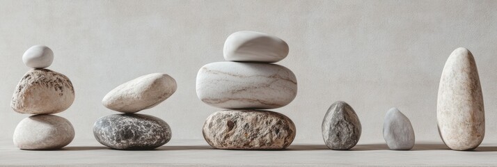 Balanced stone arrangement depicting harmony and stability concepts in zen setting