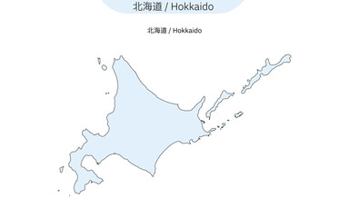 北海道地方の地図（線画）