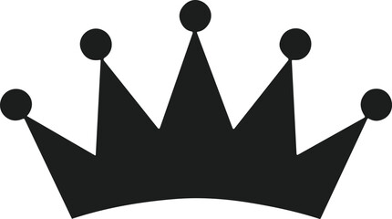 Crown Silhouette Vector - Royalty Symbol Illustration