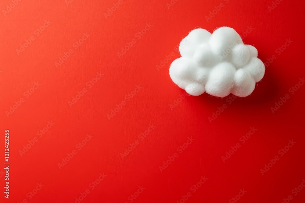 Poster speech bubble in the form of a cloud on a red background. free space for text. empty white speech bu