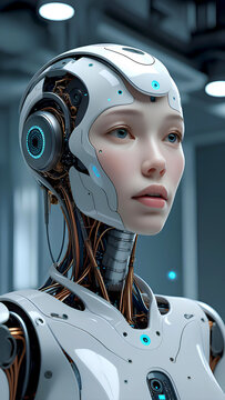 portrait of an artificial intelligence cyborg