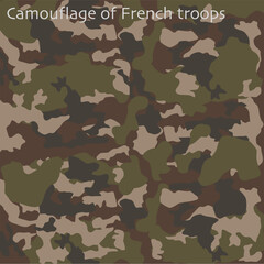 Fototapeta premium Professional army of the country. Professional army pixel camouflage of France.