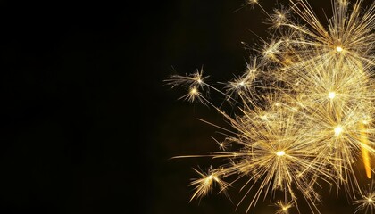 Vibrant display of golden sparks against a dark backdrop.