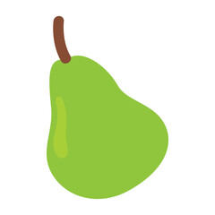 Pear Vector Icon: Flat Cartoon Style Illustration for Web Design and Print
