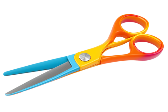 Colorful Scissors Cut Paper with Ease on Transparent Background