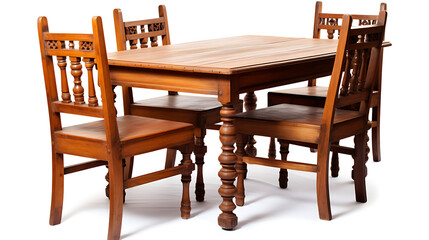 table and chairs isolated on white