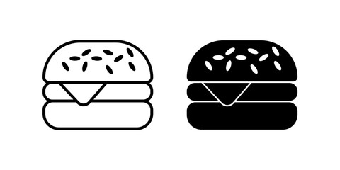 Burger Icon set.Symbol isolated white background. vector illustration. color editable.