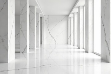 Fototapeta premium Panoramic white marble background, high-resolution , wide angle, aesthetic