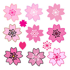 pink sakura icon set