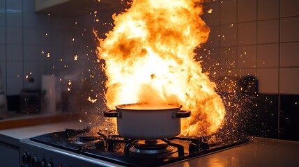 Kitchen accident pressure cooker blast gas stove and cooker blasted