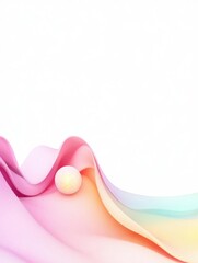 Abstract colorful waves blending smoothly with a serene backdrop.