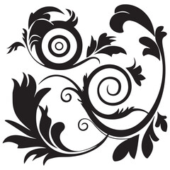 black floral decorative elements charcoal doodle scribbles including scrolls flourishes and swirls perfect for wedding invitations scrapbooking crafts vintage designs