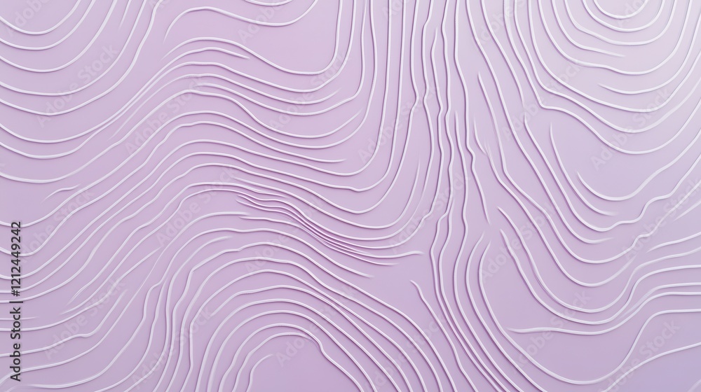 Poster curved line patterns create modern aesthetic in soft lavender background minimalist design interior 