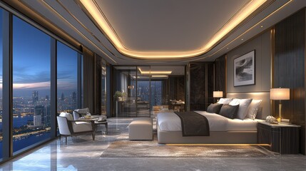 Luxury Penthouse Suite with Breathtaking City View