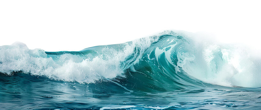 Rolling ocean wave with detailed foam and turquoise tones
