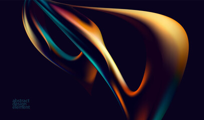 Abstract background of fluid iridescent shape. Elegant vector wallpaper.