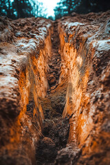 Excavated Ground with Erosion Patterns