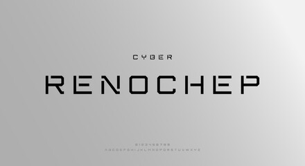 Modern sci-fi alphabet font. Typography vector illustration design