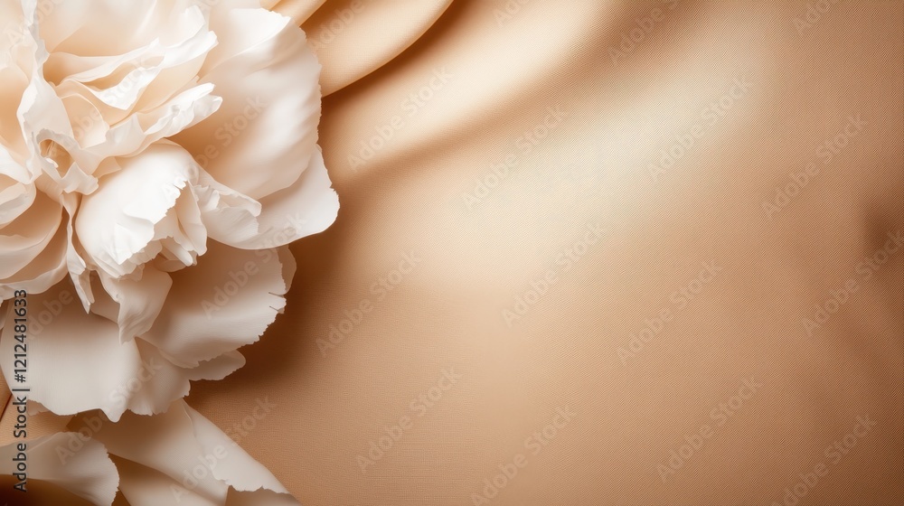 Poster this serene image captures soft textured fabric complemented by a beautiful flower, creating a peace