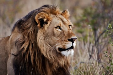 male lion in the wild