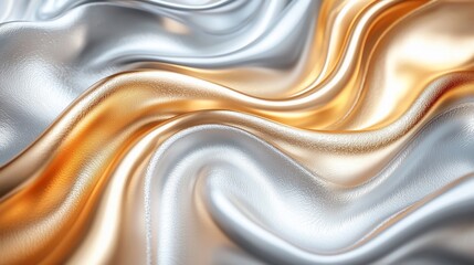 Obraz premium Abstract gold and silver flowing fabric. (3)